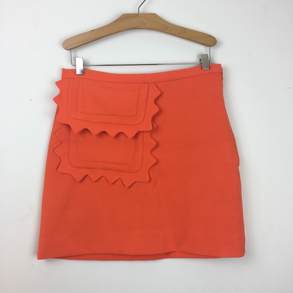 VICTORIA BECKHAM orange pocket detail mini skirt S